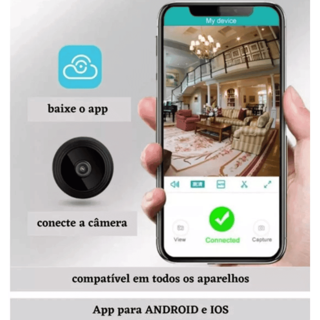 Mini Câmera De Segurança A9 com Wifi e Visão Noturna