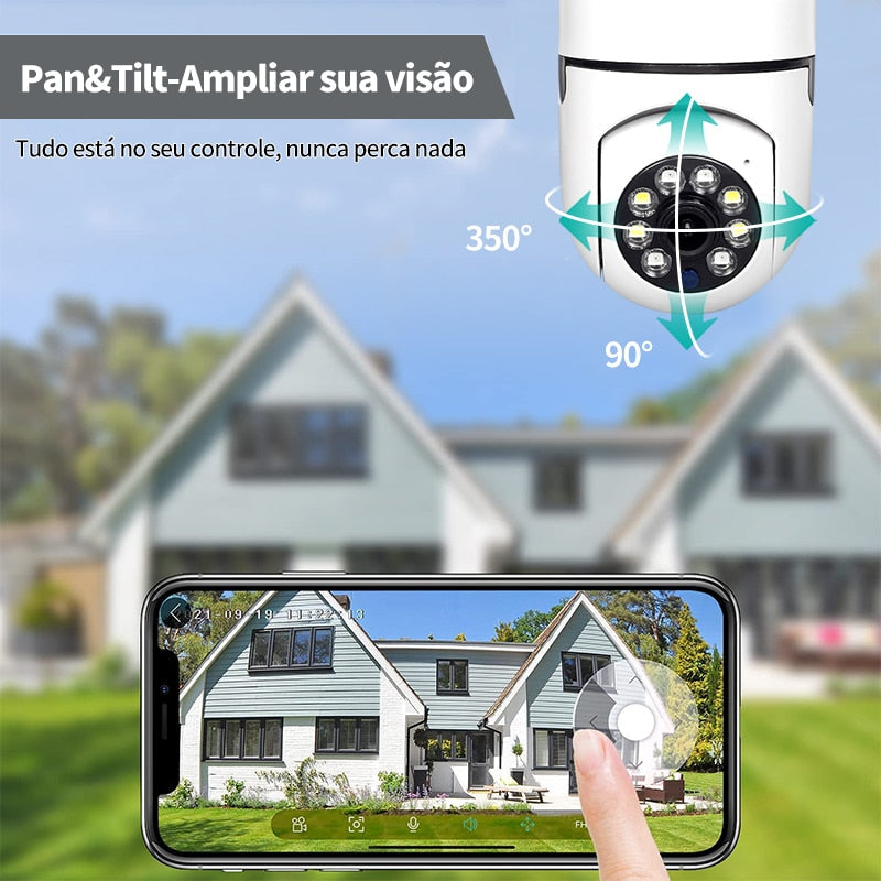Câmera de Segurança Wi-Fi Full HD 1080p 360