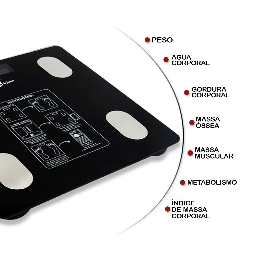 Balança Digital Medidora Corporal Bioimpedância até 180kg