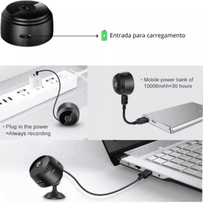 Mini Câmera De Segurança A9 com Wifi e Visão Noturna